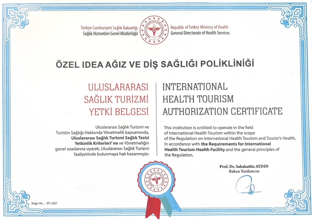 International Health Tourism Authorization Certificate